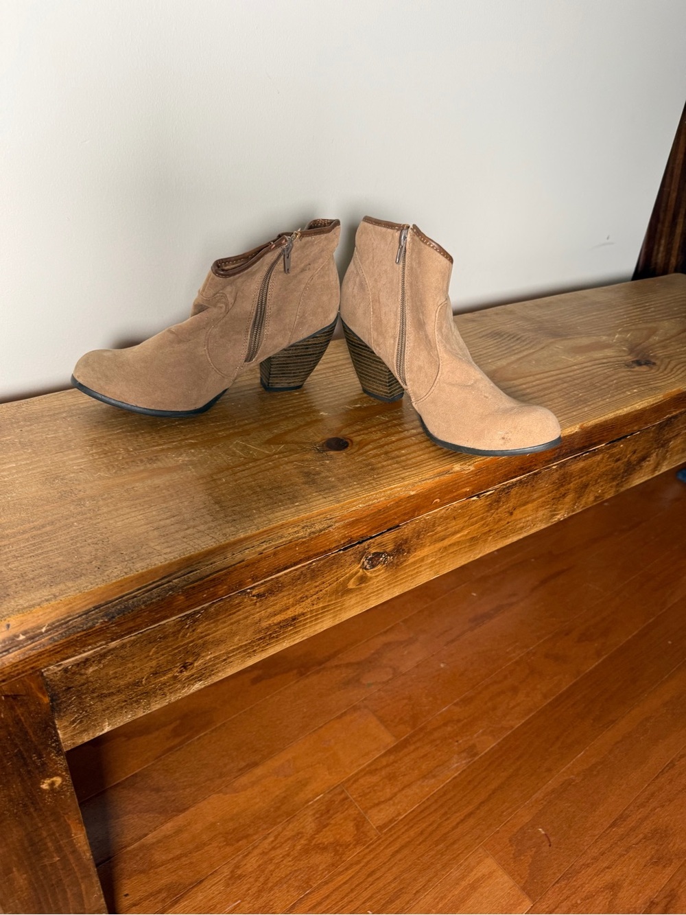 Charlotte Russe Tan Suede Ankle Booties